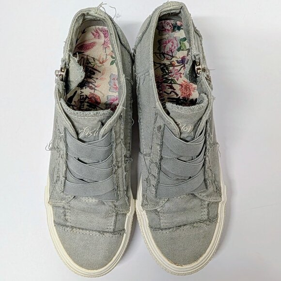 Blowfish Malibu Mamba Platform Sneaker in Sweet Gray Color Washed Canvas - Picture 3 of 16